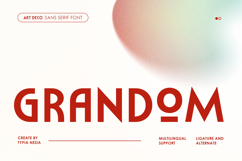 Grandom - Bold Modern Art Deco Logo Font Product Image 1