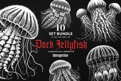 10 Bundle Dark Art Jellyfish Ocean Animals Sea Creature Product Image 1