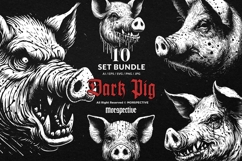 10 Bundle Dark Art Pig Beast Scary Horror Boar Tattoo Product Image 1