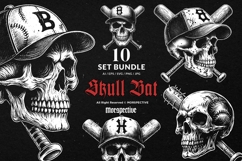 10 Bundle Dark Art Skull Bat Baseball Club Ball Sport Hat Product Image 1
