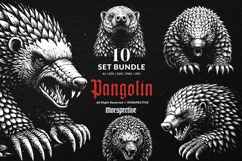 10 Bundle Dark Art Pangolin Armadillo Animal Skull Horror Product Image 1