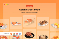 Asian Street Food 3D Icon Pack Product Image 1