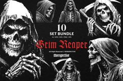 10 Bundle Dark Art Grim Reaper Skull Ghost Angel of Death Product Image 1
