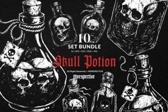 10 Bundle Dark Art Skull Potion Elixir Poison Death Water Product Image 1