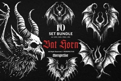 10 Bundle Dark Art Bat Horn Scary Creature Horror Animal Product Image 1
