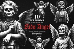 10 Bundle Dark Art Skull Kids Angel Death Boy and Girl Wings Product Image 1