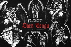 10 Bundle Dark Art Tengu Japanese Oni Demon Yokai Mask Skull Product Image 1