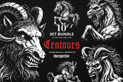 10 Bundle Dark Art Centaurs Mythical Horse Archer Creature Product Image 1