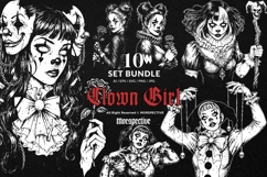 10 Bundle Dark Art Clown Girl Joker Horror Women Circus Product Image 1