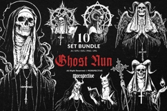 10 Bundle Dark Art Dark Ghost Nun Pray Demon Skull Lucifer Product Image 1