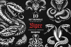 10 Bundle Dark Art Viper Snakes Cobra Anacondas Python Product Image 1
