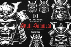 10 Bundle Dark Art Skull Samurai Mask Oni Japanese Demon Product Image 1