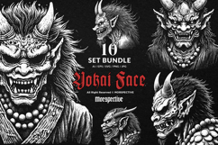 10 Bundle Dark Art Yokai Japanese Oni Demon Oriental Hannya Product Image 1