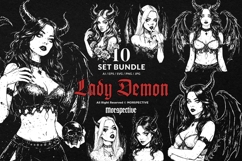 10 Bundle Dark Art Lady Demon Women Devil Horn Satanic Wing Product Image 1