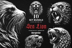 10 Bundle Dark Art Sea Lion Ocean Animal safari Angry Horror Product Image 1