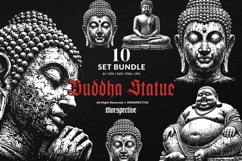 10 Bundle Dark Art Buddha Face Head Gothic Horror Tattoo Product Image 1