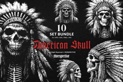 10 Bundle Dark Art Indian American Skull Skeleton Warrior Product Image 1