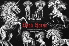10 Bundle Dark Art Death Horse Animal Mount Ghost Horror Product Image 1