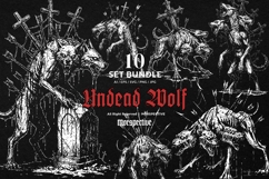 10 Bundle Dark Art Undead Wolf Zombie Vampire Skull Beast Product Image 1