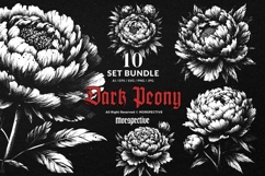 10 Bundle Dark Art Peony Flower Garden Floral Peonies Product Image 1