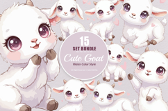 15 Bundle Watercolor Cute Goat Girl Charming Farm Sticker Product Image 1