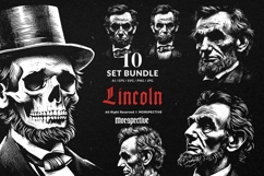 10 Bundle Dark Art Lincoln Legend Skull Abraham American Product Image 1