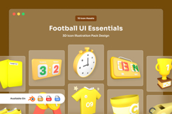 3D Football Essentials Icon Pack Product Image 1