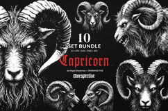 10 Bundle Dark Art Capricorn Goat Zodiac Head Baphomet Product Image 1