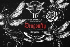 10 Bundle Dark Art Dragonfly Insect Devil Skull Flying Wing Product Image 1