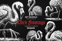 10 Bundle Dark Art Flamingo Bird Gothic Scary Horror Animal Product Image 1