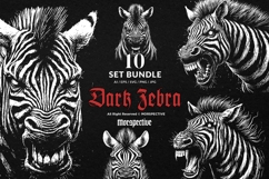 10 Bundle Dark Art Zebra Horse Striped Animal Beast Wildlife Product Image 1