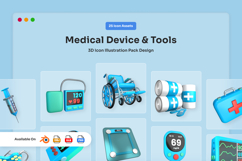 Medical Device &amp; Tools 3D Icon Pack Product Image 1