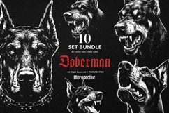 10 Bundle Dark Art Doberman Dog Animal Pet Beast Tattoo Product Image 1