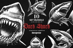 10 Bundle Dark Art Shark Fish Beast Ocean Sea Bite Creature Product Image 1