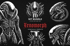 10 Bundle Dark Art Xenomorph Alien Predator UFO Beast Product Image 1