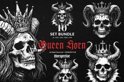 10 Bundle Dark Art Queen Skull Horn Crown Women Death Prince Product Image 1