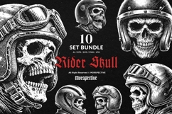 10 Bundle Dark Art Skull Rider with Helmet Vintage Skeleton Product Image 1