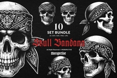 10 Bundle Dark Art Skull Bandana Gangster Badass Mafia Boss Product Image 1