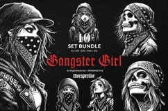 10 Bundle Dark Art Gangster Girl Mafia Lady Chicano Skull Product Image 1