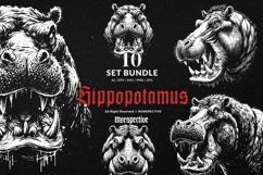 10 Bundle Dark Art Hippopotamus Animal Hippo Beast Safari Product Image 1