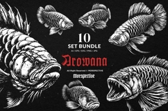 10 Bundle Dark Art Arowana Fish Dragon Fish Predator Aquatic Product Image 1
