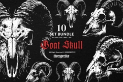10 Bundle Dark Art Goat Skull Head Bones Demon Horror Tattoo Product Image 1