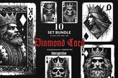 10 Bundle Dark Art Diamond Card King Queen Skull Playing Product Image 1