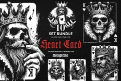 10 Bundle Dark Art Heart Card King Queen Love Skull Playing Product Image 1