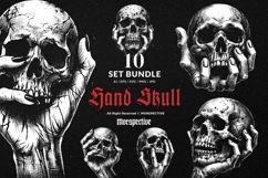 10 Bundle Dark Art Skull Head Holding with Hand Bone Product Image 1