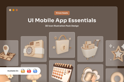 Mobile UI Essentials Soft 3D Icon Pack Product Image 1