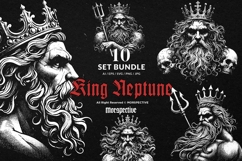 10 Bundle Dark Art King Neptune Sea Mystical Ocean Fish Product Image 1