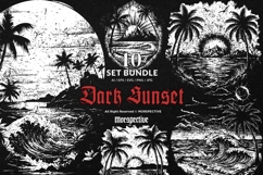 10 Bundle Dark Art Sunset Vibes Beach island Wave Surf Sea Product Image 1