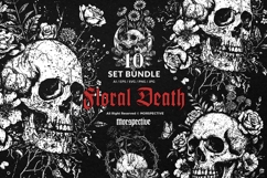 10 Bundle Dark Art Floral Death Skull Flower Head Skeleton Product Image 1
