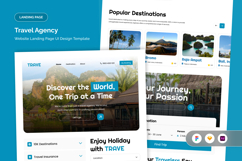 Clean Travel Website Landing UI Kit Product Image 1